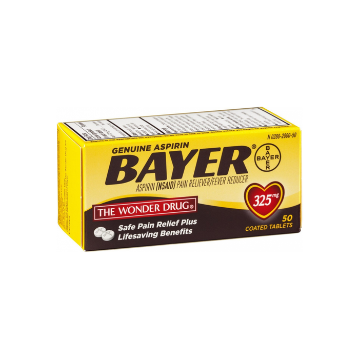 Bayer Genuine Aspirin Coated Tablets, 325 mg,  50 ea