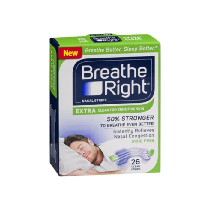 Breathe Right Nasal Strips, Extra Clear for Sensitive Skin