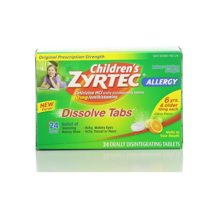 Zyrtec Children's 24 Hour Allergy Dissolve Tabs, Citrus 24 ea