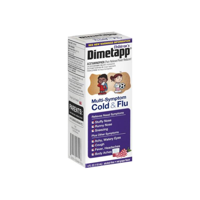 Dimetapp Children's Multi-Symptom Cold & Flu Red Grape Liquid, 4 oz