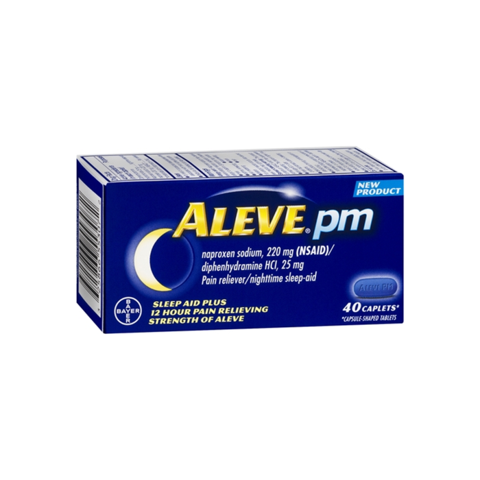 Aleve PM Pain Reliever Nighttime Sleep-Aid Caplets, 40 ea