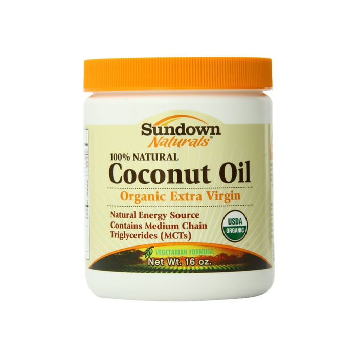 Sundown Naturals 100% Natural Coconut Oil, Organic Extra Virgin 16 oz