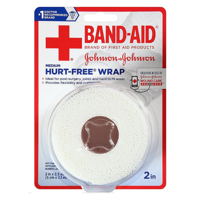 BAND-AID First Aid Hurt-Free Wrap, Medium 2 inch, 1 ea