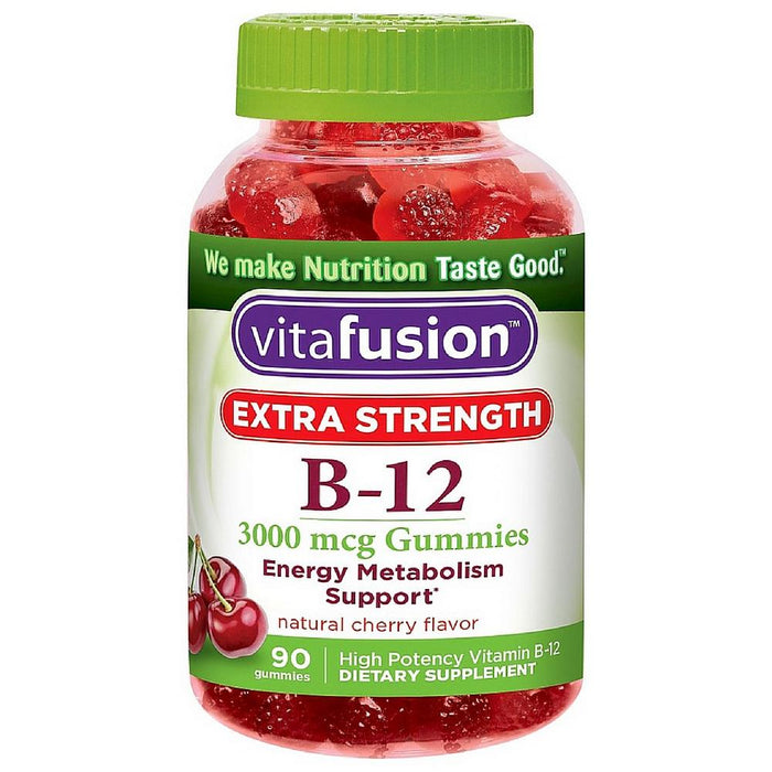 Vitafusion Extra Strength B-12 Gummies, Natural Cherry 90 ea