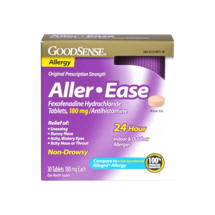 Good Sense Aller-Ease Fexofenadine Hydrochloride Tablets, 180 mg 30 ea