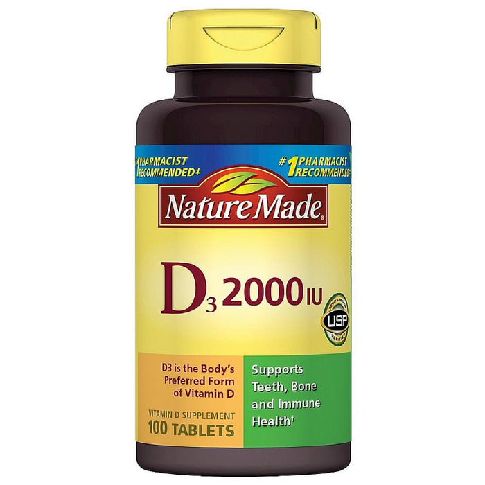 Nature Made Vitamin D3 2000 IU Tablets 90 ea