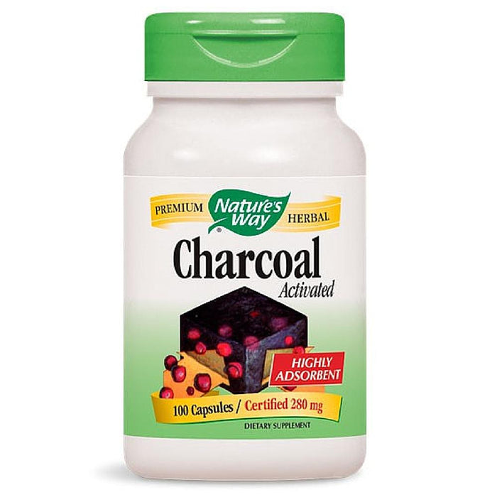 Nature's Way Charcoal Activated Capsules, 280 mg 100 ea