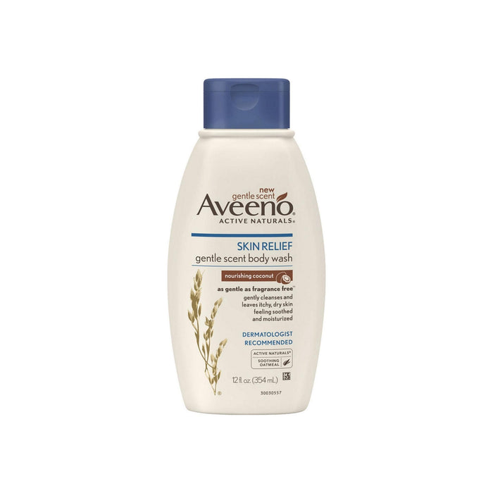 AVEENO Active Naturals Skin Relief Gentle Scent Body Wash, Nourishing Coconut 12 oz