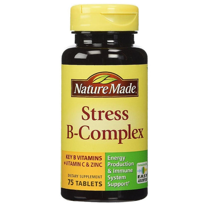 Nature Made Stress B-Complex Dietary Supplement Tablets with Vitamin C & Zinc 75 ea