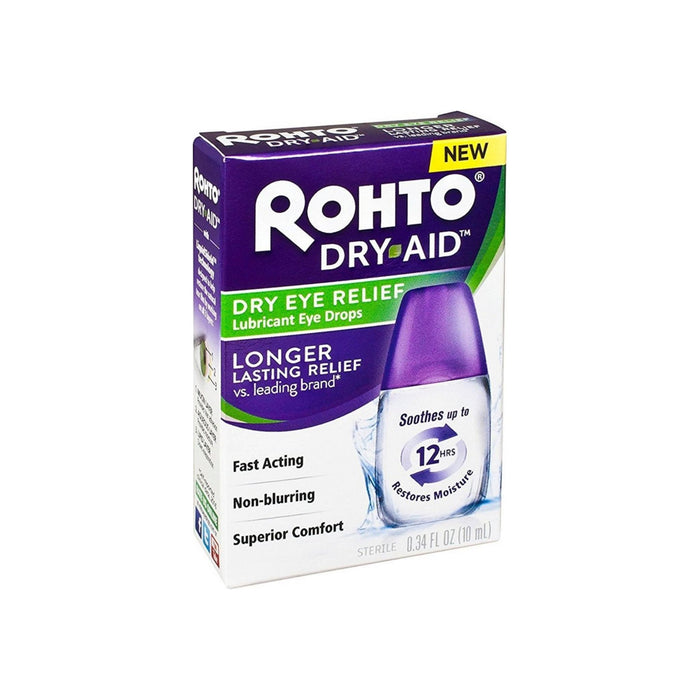 Rohto Dry Aid Dry Eye Relief Lubricant Eye Drops 0.34 oz