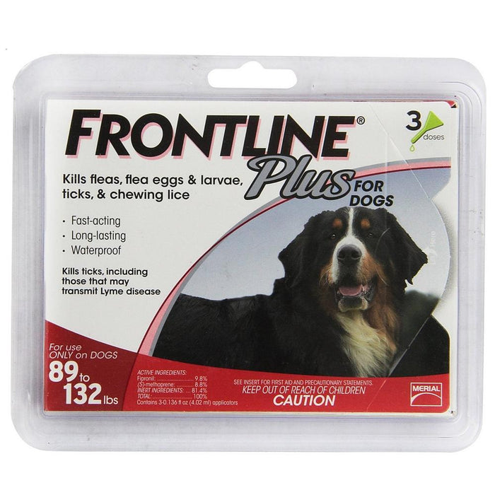 Frontline Plus Flea & Tick Control For Extra Large Dogs, 89-132 lbs 3 ea