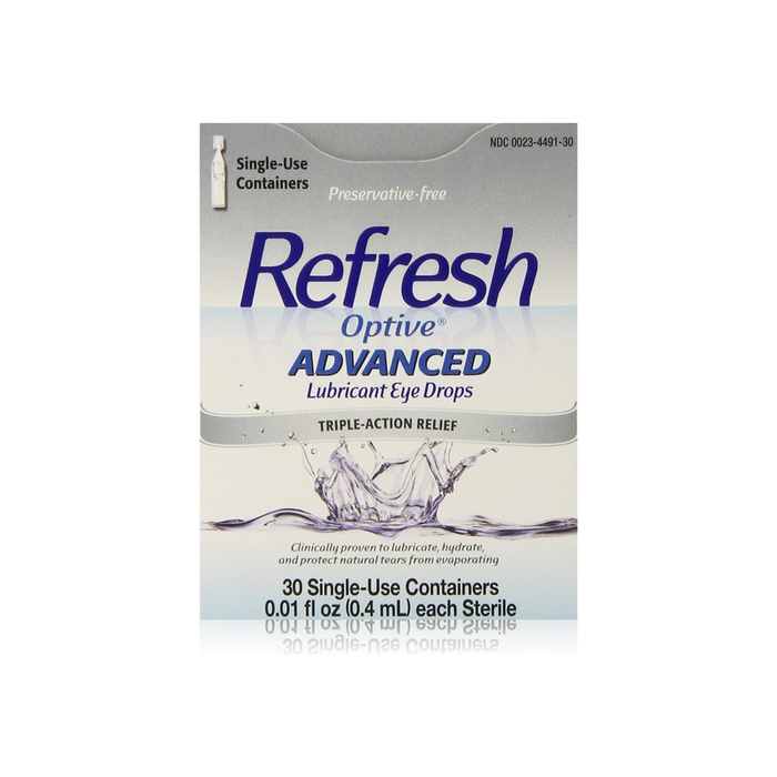 REFRESH Optive Advanced Lubricant Eye Drops Single Use Containers 30 ea