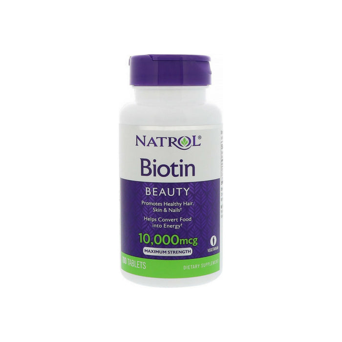 Natrol Biotin, Maximum Strength, 10,000 mcg Tablets 100 ea