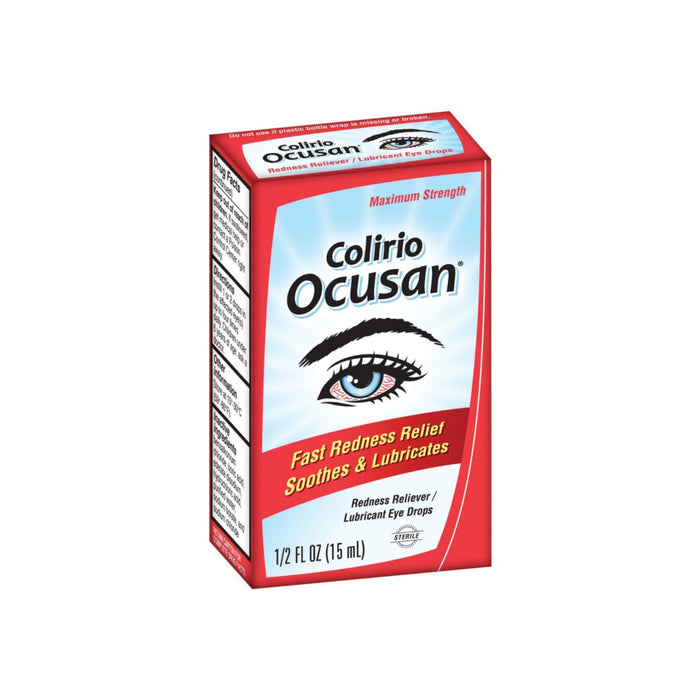 Colirio Ocusan Lubricating Redness Reliever Sterile Eye Drops 15 ml