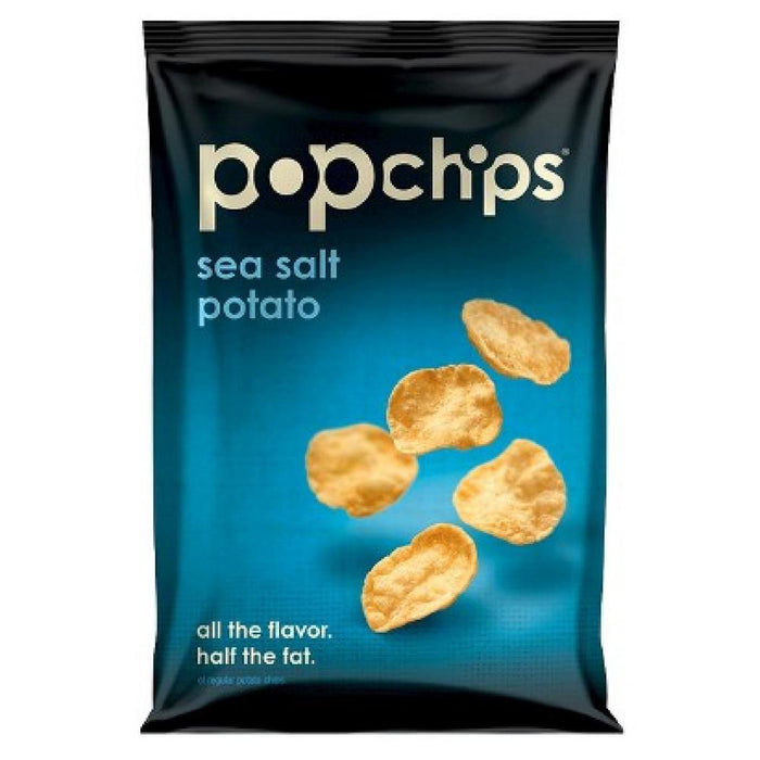 Popchips Potato Chips, 0.8 oz bags Sea Salt 24 ea