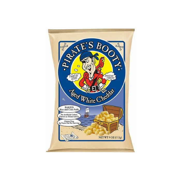 Pirate Bootys Popcorn, 4 oz Bags, Aged White Cheddar 12 ea