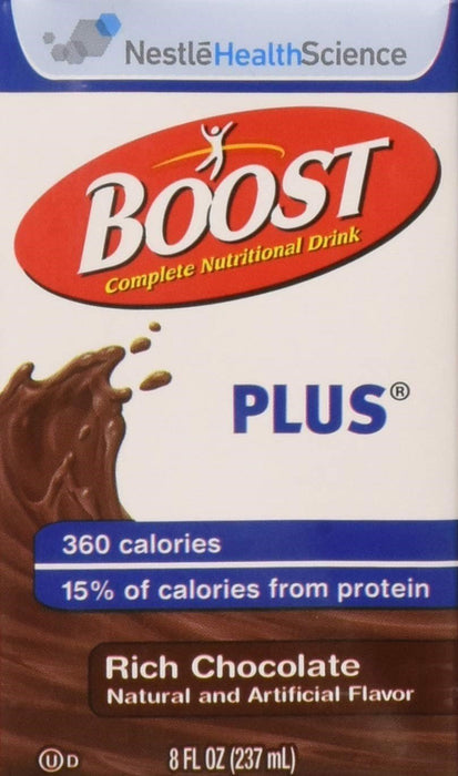 Boost Resource Plus Rich Chocolate Nutritional Drink 8 oz, 27 Count
