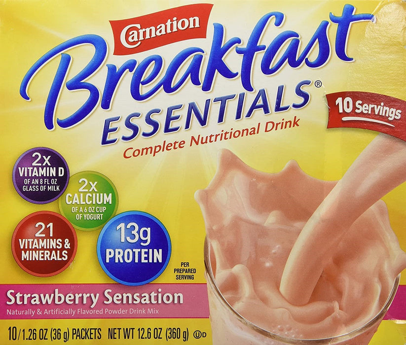 Carnation Breakfast Essentials Strawberry Sensations Complete Nutritional Drink 12.6 oz