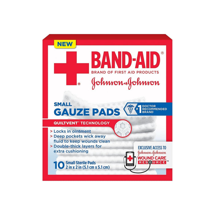 BAND-AID Brand Small Gauze Pads, 2 x 2 Inch  10 ea