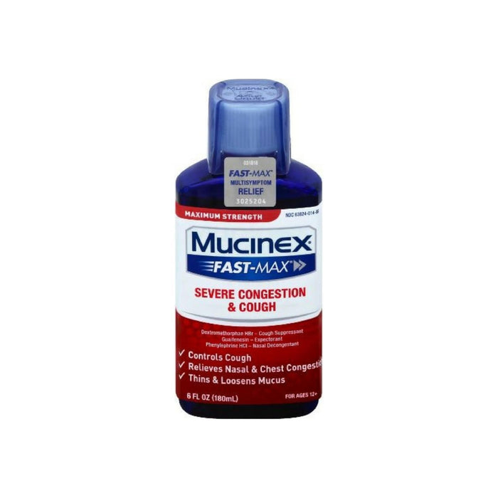Mucinex Fast-Max Adult Severe Congestion and Cough Liquid, 6 oz