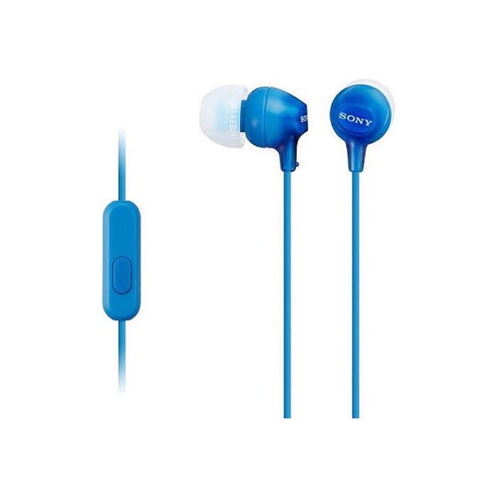 Sony Fashion Earbud Headphones with Mic, Blue 1 ea