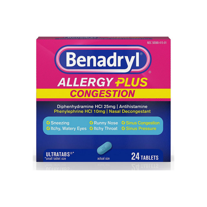 Benadryl Allergy Plus Congestion Ultra Tablets 24 ea