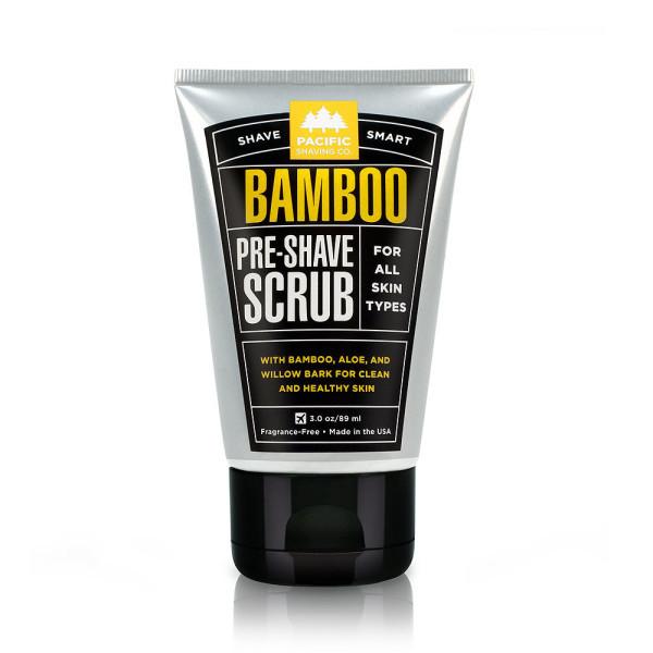 Pacific Shaving Company Shave Smart Bamboo Pre-Shave Scrub - Exfoliates, Soothes & Moisturizes, Controls Blemishes, Unscented, All Skin Types, 3 oz