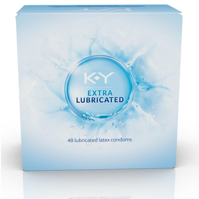 K-Y Extra Lubricated Latex Condoms, Discreetly Packaged With Extra Lubrication For Comfort & Smoothness, Natural Fit For Him & Ultra Thin 48 ea