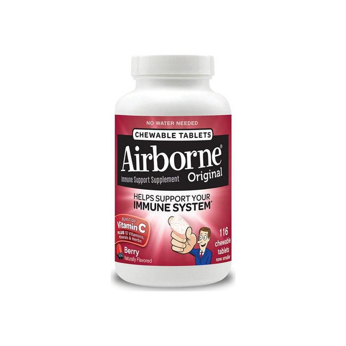 Airborne Berry Chewable Tablets 1000mg of Vitamin C - Immune Support Supplement 116 ea