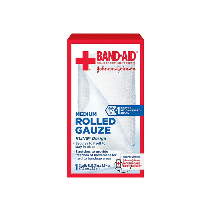 BAND-AID First Aid Rolled Gauze Sterile Roll, Medium 1 ea