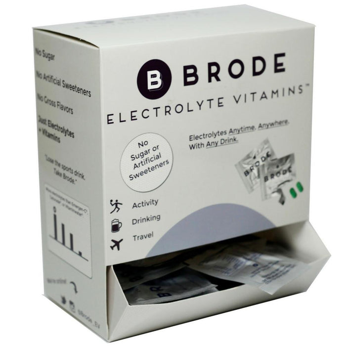 Brode Electrolyte Vitamin - Portable Zero-sugar Electrolyte Tablets - For Sports, Hangovers, Jet Lag, 5 Essential Electrolytes + 9 Vitamins 100-Pack