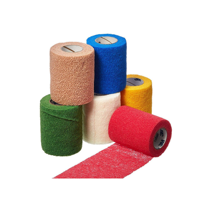 Cohesive Bandage 3M Coban 3" X 5 Yard Standard Compression Selfadherent Closure Tan  Green  Yellow  Blue  Red  White NonSterile