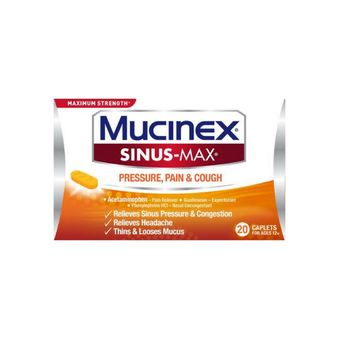 Mucinex Sinus-Max Maximum Strength for Pressure, Pain & Cough 20 ea