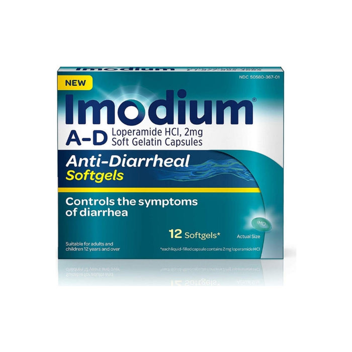 Imodium Diarrhea Relief Softgels, 12  ea