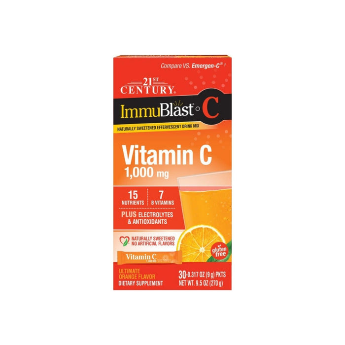 21st Century Immublast Vitamin C Effervescent Drink Mix Packets, Orange Flavor,  30 ea