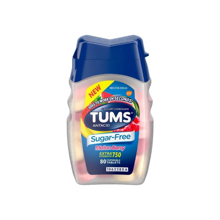 TUMS Extra Strength Antacid Sugar Free Melon Berry Chewable Tablet, 80 ea