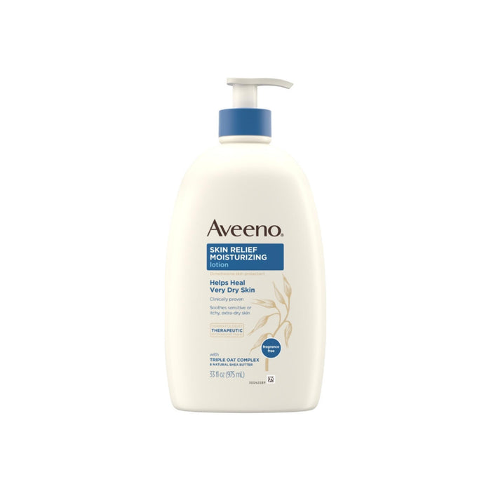Aveeno Skin Relief Moisturizing Lotion for Sensitive Skin with Natural Shea Butter & Triple Oat Complex, Unscented Therapeutic Lotion  33  oz