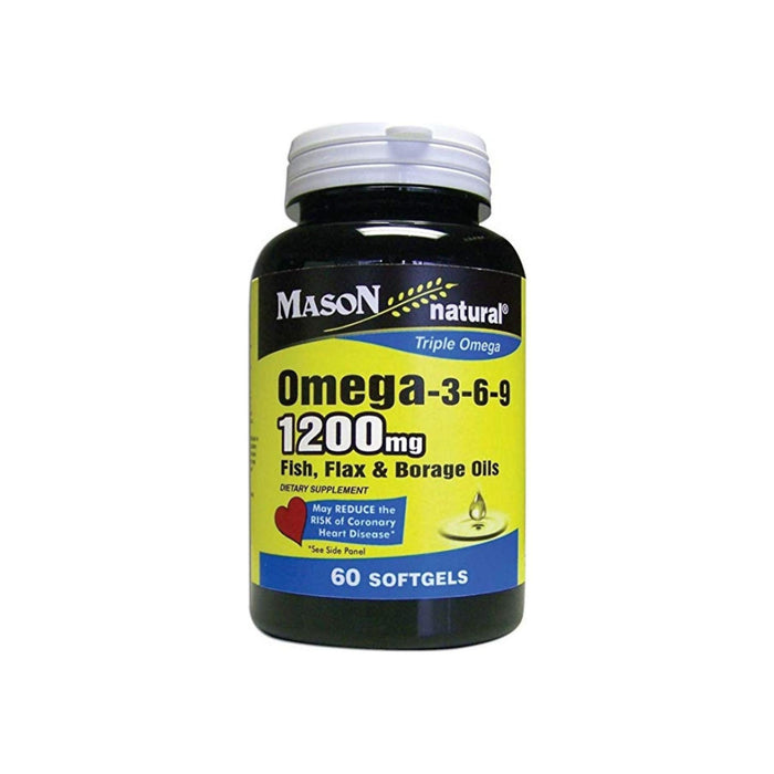 Mason Natural Omega 3-6-9,Fish, Flax and Borage Oils, 60 ea
