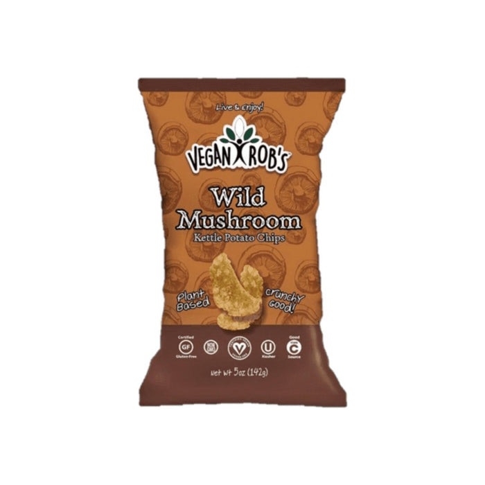 Vegan Rob's Kettle Potato Chips, Wild Mushroom 5 oz 12 Bags
