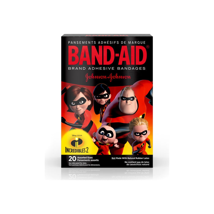BAND-AID Brand Adhesive Bandages, Incredibles 2 Assorted Sizes 20  ea