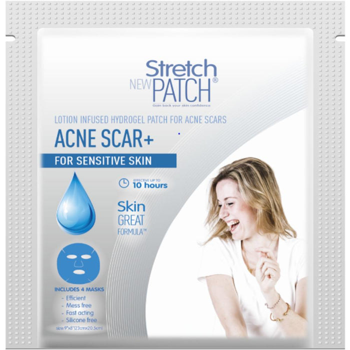Stretch Patch ACNE SCAR+ for Sensitive Skin Lotion Infused Hot Patch For Acne Scars 4 Masks per Pack