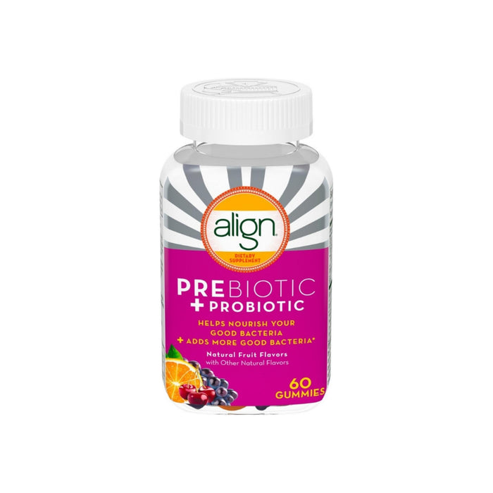 Align  Prebiotic + Probiotic Supplement Gummies, Natural Fruit Flavors,  60 ea