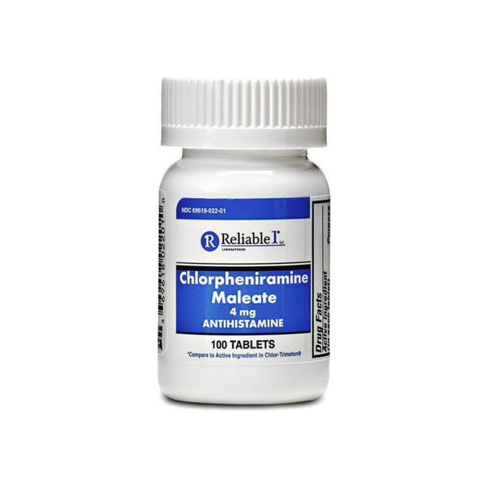 Reliable 1 Laboratories Chlorpheniramine Maleate 4mg, 100 ea