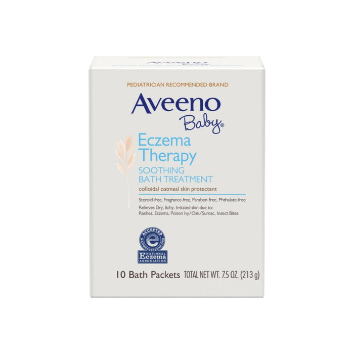 AVEENO Baby Eczema Therapy Soothing Bath Treatment with Natural Oatmeal,  10 ea