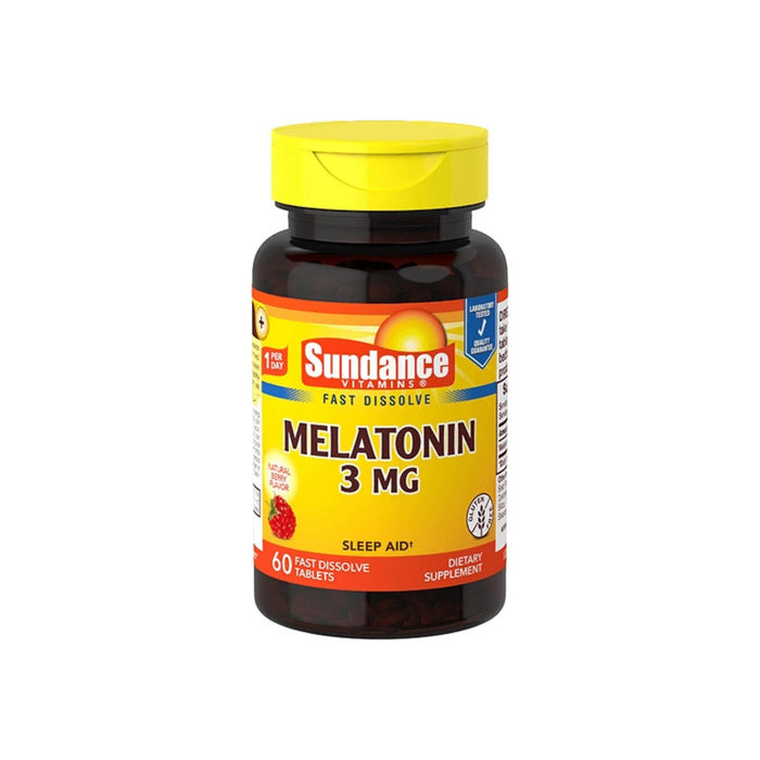 Sundance Vitamins  Melatonin 3 mg Natural, Berry Flavor,  60 ea