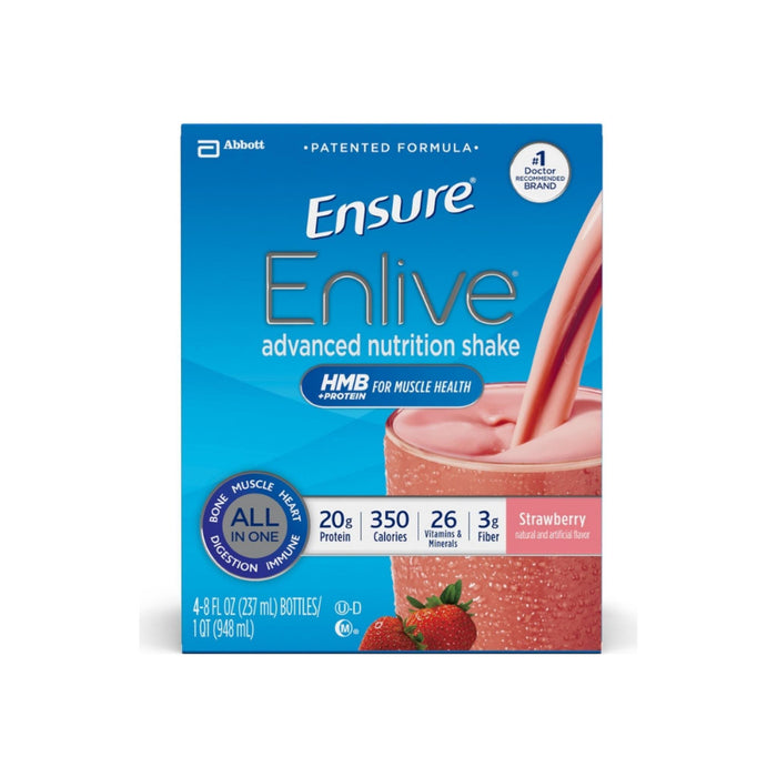 Ensure Enlive Advanced Nutrition Shakes Strawberry, 4 ea
