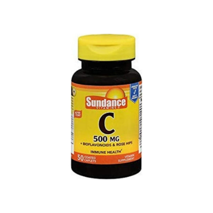 Sundance Vitamin C 500 mg Bioflavonoids and Wild Rose Hips Capsules, 50 ea