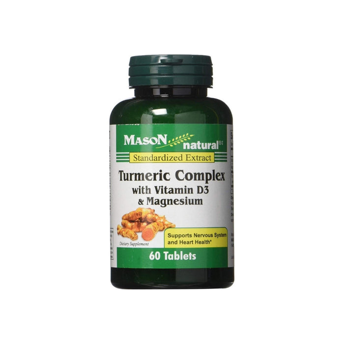 Mason Natural Turmeric Complex with Vitamin D3 and Magnesium Tablets, 60 ea