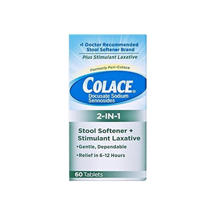 Colace 2-in-1 Tablets Stool Softener & Stimulant Laxative, 60 ea
