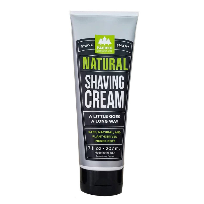 Pacific Shaving Company Natural Shave Cream - with Safe, Natural, and Plant-Derived Ingredients for a Smooth Shave, Healthy, Hydrated, Softer Skin, Less Irritation, Cruelty-Free, Made in USA, 7 oz